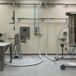 In the Volkmann test lab Bristol, PA showing pneumatic vacuum conveying system