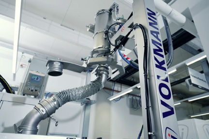 Volkmann PowTReX metal powder transfer system installation