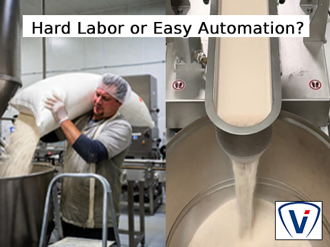Hard labor or easy automation with Volkmann pneumatic vacuum conveyor, feeder